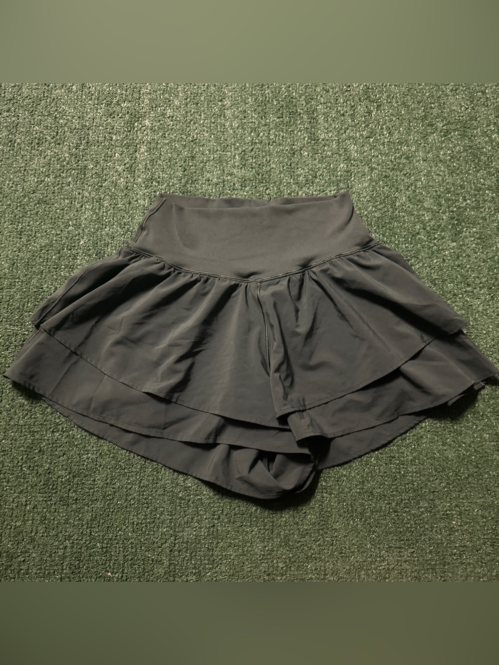 aerie GREEN Black Layered Athletic Skort Shorts